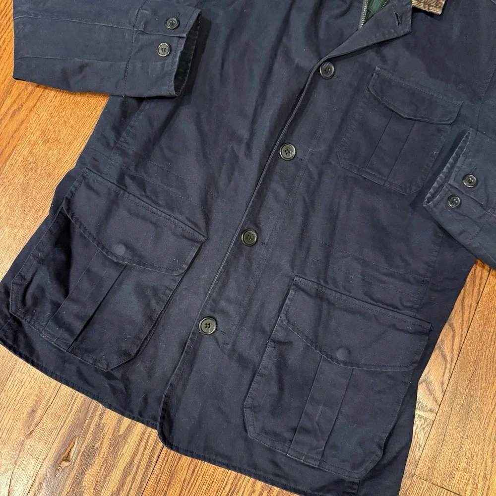 Peter Manning Navy Blue Tribeca Flannel Lined Field Barn Chore Jacket‎ Men's 4 L